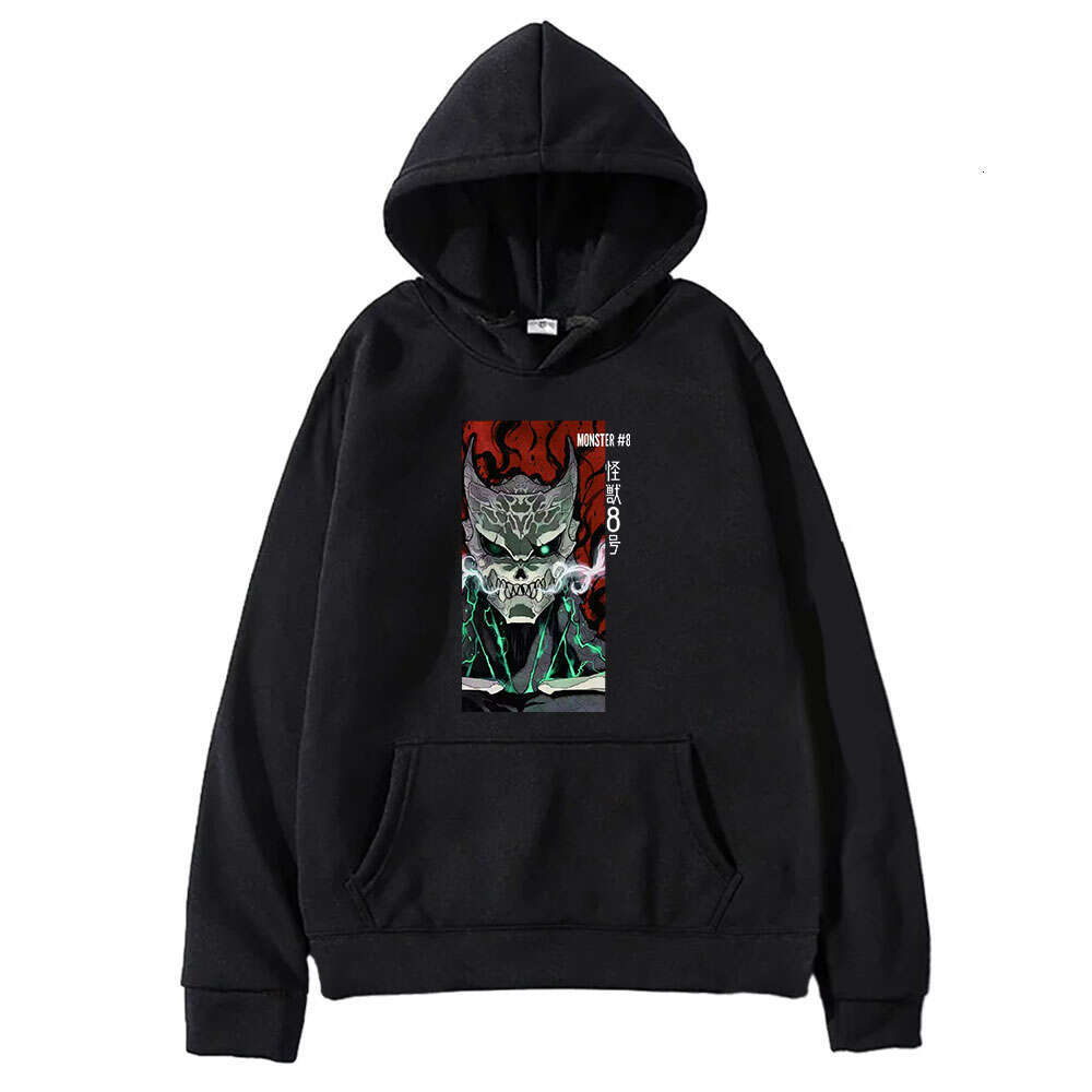 Manga Kaiju No.8 Print Sweatshirt Fall Long Sleeve Fleece Soft Hoodies Haruku Oversized Anime Printed Streetwear Clothing ed