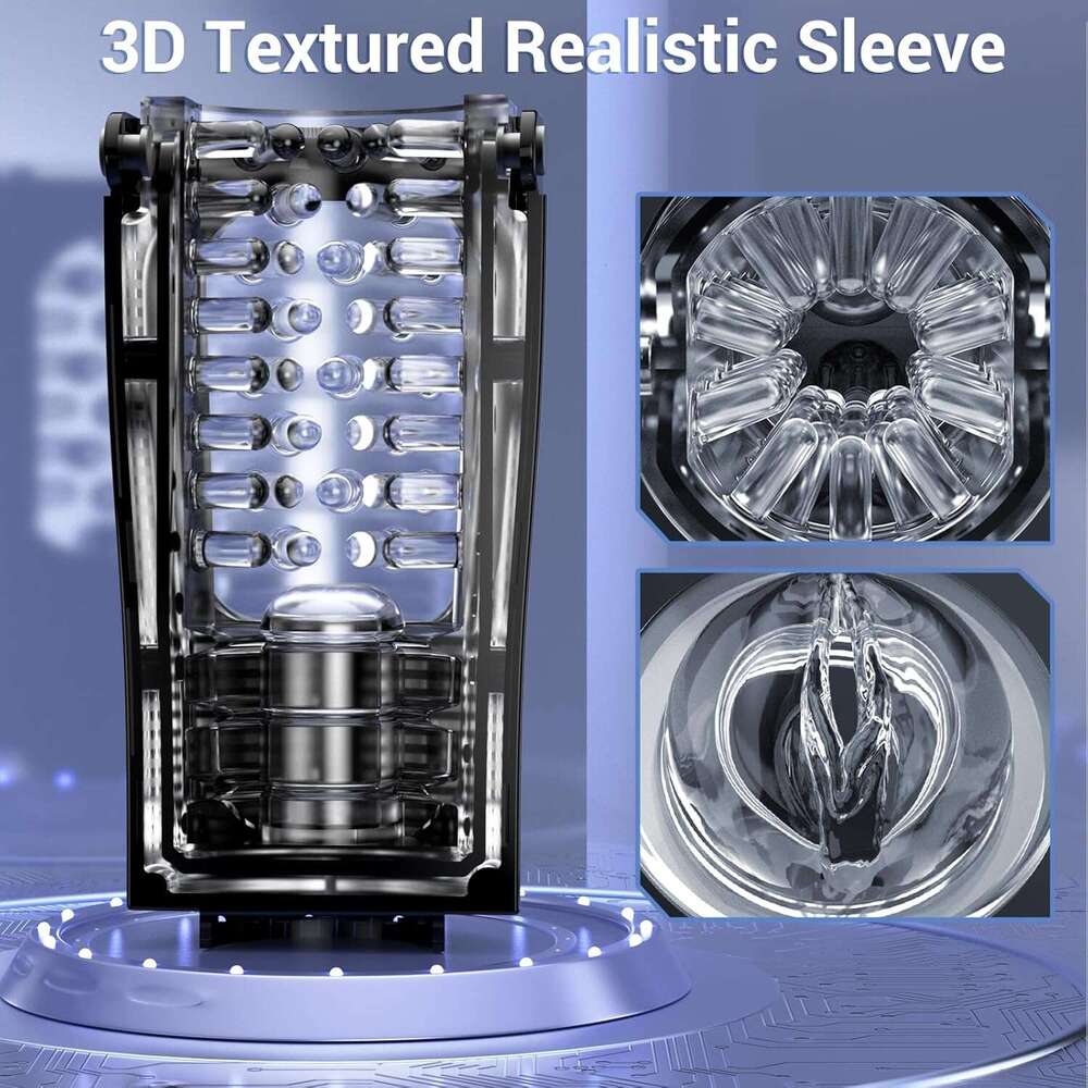 EORONE Men's Sex Toys - Men's Sex Toys Adult Toys, 10 Vibration and 6 Push, Men's Sex Toys Pocket Cat LCD Display, 3D Sleeve