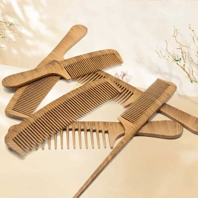 Natural pearl flower comb smooth comb scalp massage anti tangling bamboo wooden comb anti tangling static brush salon tool W240813