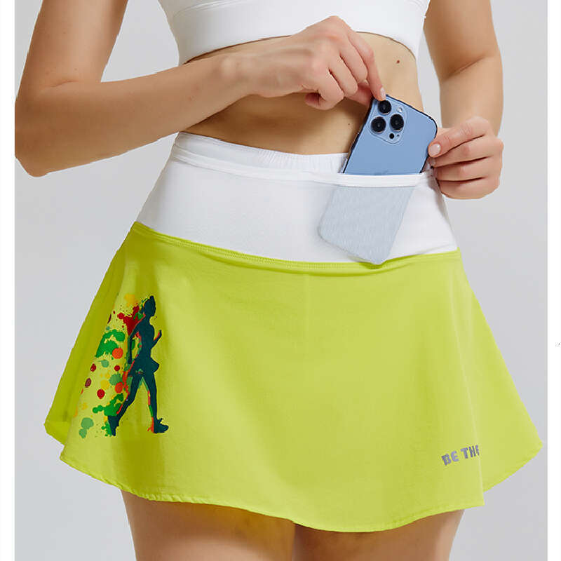 High Women Waist Double Layer Skirt Mesh Pocket Sports Golf Tennis Skirts Fiess Running Short Athletic Workout Skort s