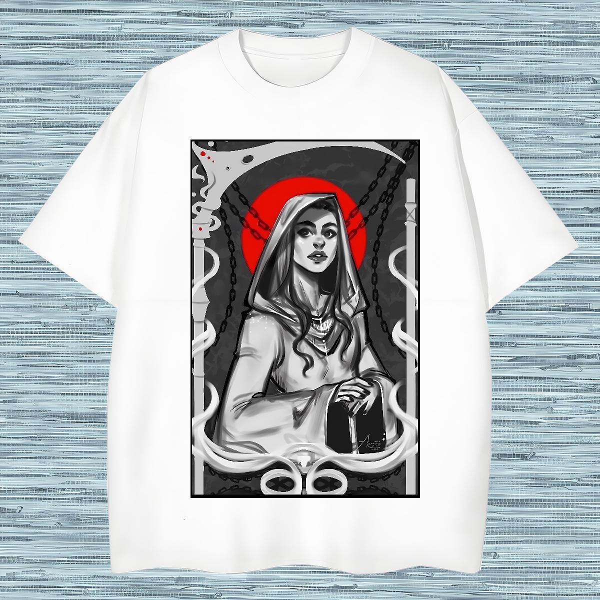 T-Shirts 230g Pure Cotton nun Daily Wear Breathable Short Sleeve Floral Print Men Tops Tees Free Shipping Cool Clothes