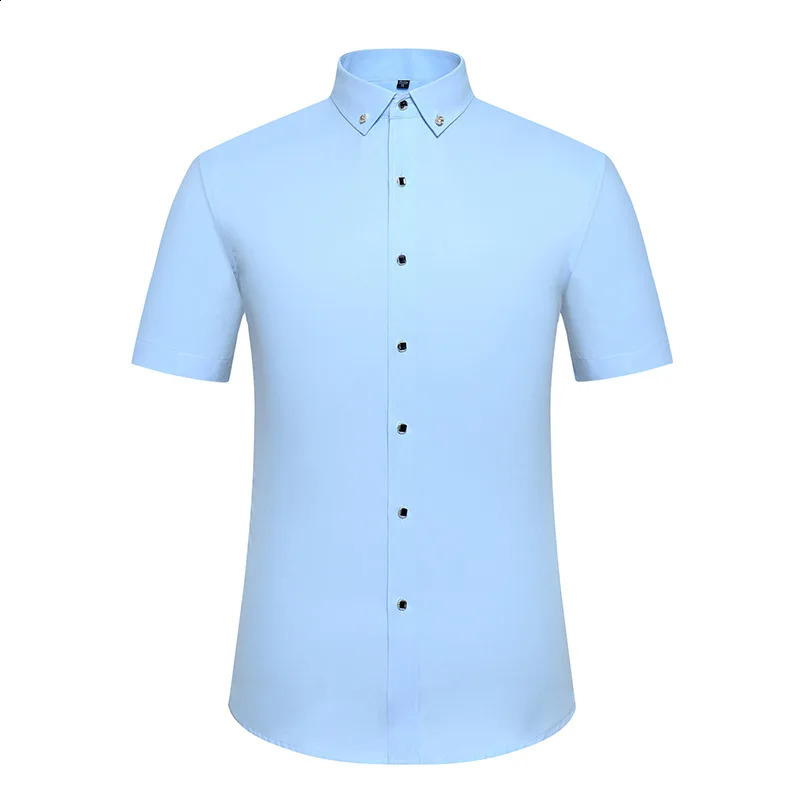 Mens White Shirt Korean Version Clothing Shorts Sleeve High-End Long Sleeve Casual Suit Bottom Shirt 240814