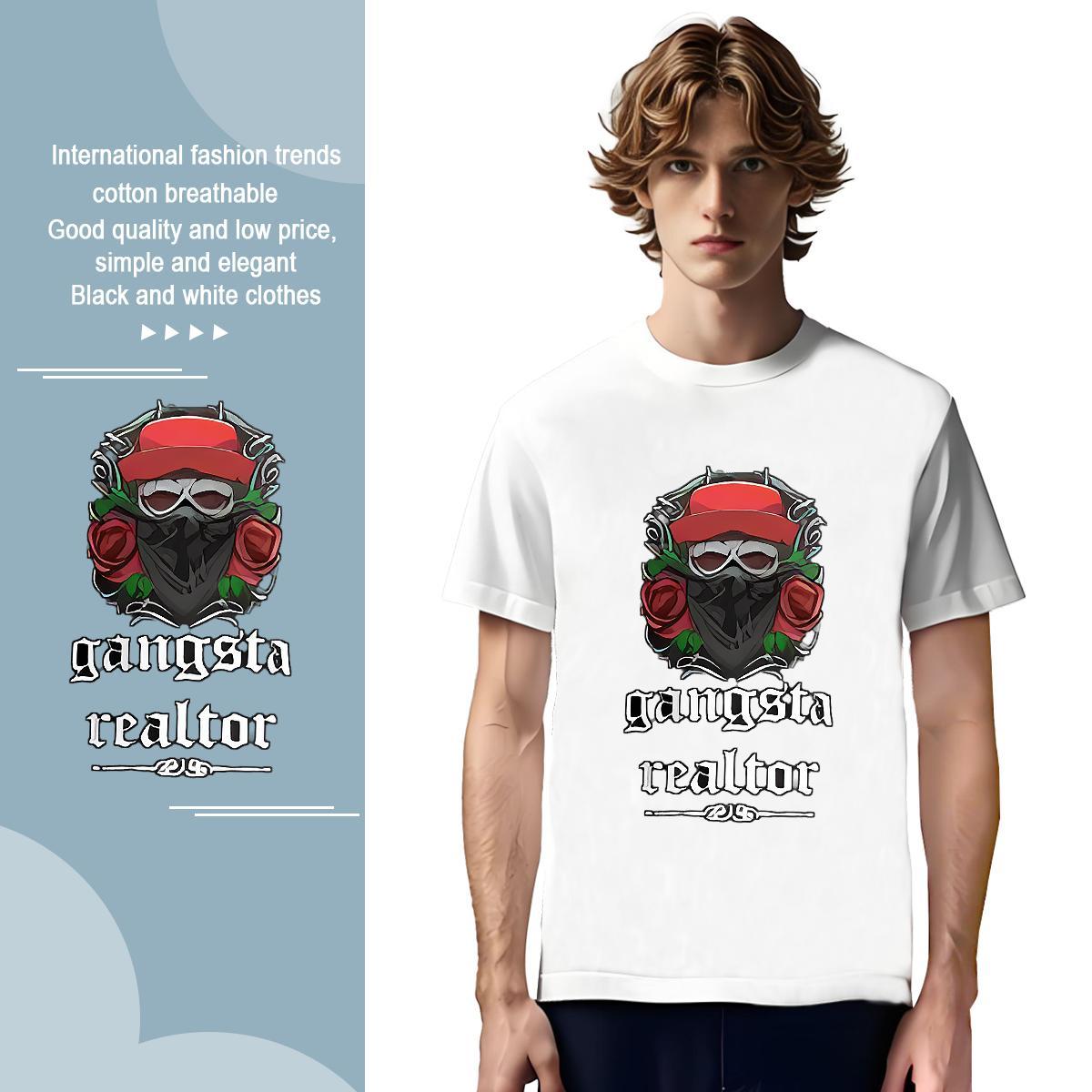 Man T Shirts 230g 100% Cotton flower High Street Hip Hop Pure Cotton Custom Print Plus Size Men Tees Designer Fashion Comfortable Tees Shirts