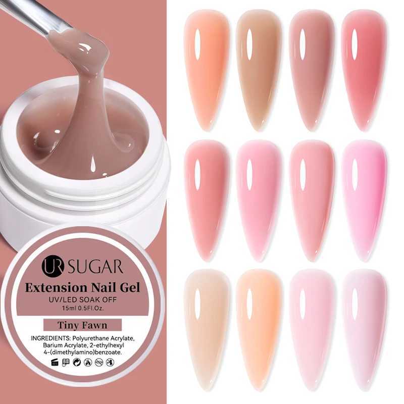 UR SUGAR 15ml Extension Gel White Nude Brown Natural Color Hard Gel Nail Polish Semi Permanent Soak Off UV Construction GelM240814