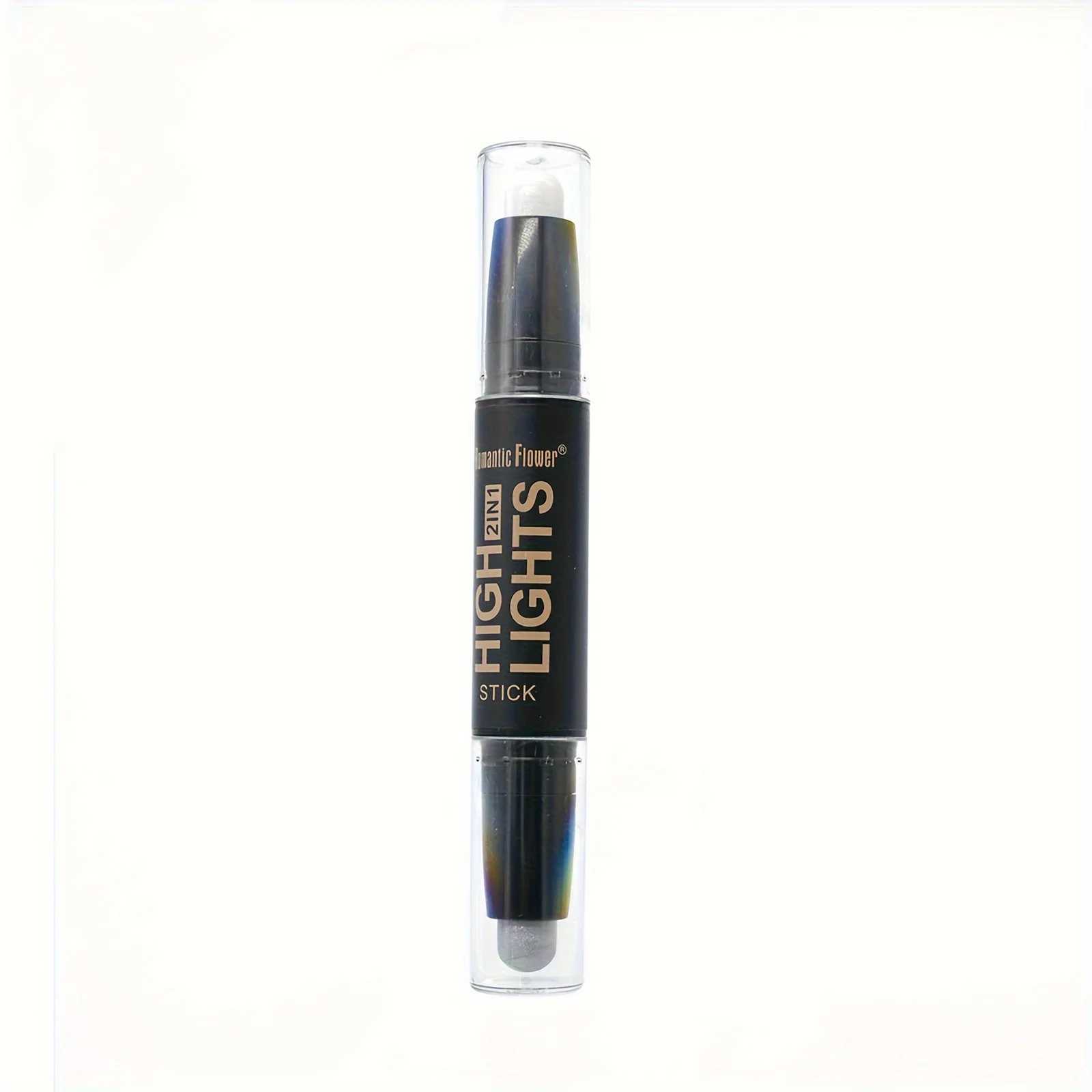 Double-ended bright white silkworm highlighter long-lasting waterproof smooth matte pearlescent silver eyeliner eyeshadow stick Y240813