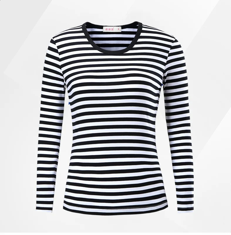 Men T-Shirt For Men Clothing Harajuku Womens t-shirt Slim Fit Cotton Stripe Long Sleeve Shirt Plus Size Fashion T-Shirts T01 240814