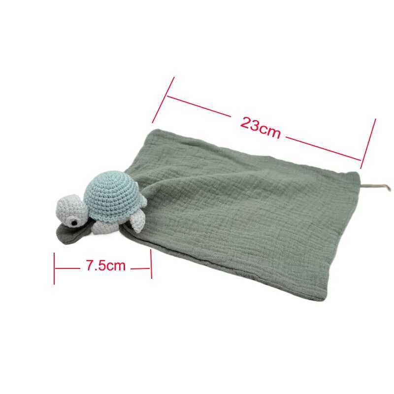 Bibs Burp Cloths Baby Sleeping Toy Soother Towel Bib Animal Sea Turtle Doll Infants Soft Comfort Bib Wooden Teether Ring Baby Security BlanketL4812