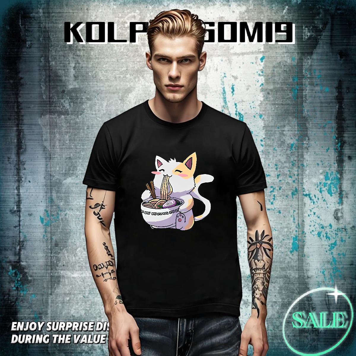 Cool Design Tshirt for Man Woman Home Outdoor 230g Cotton Custom Printing Breathable Crew Neck cat T Shirts Men Factory Direct Tops