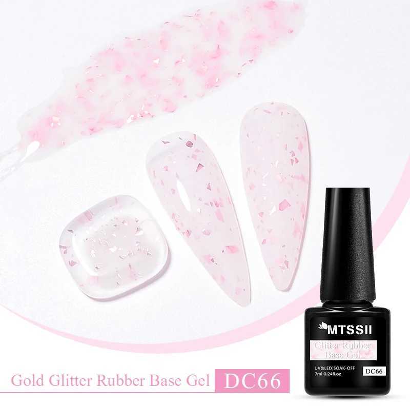 7ML Gold Glitter Rubber Base Gel Nail Polish Gold Pink White Semi Permanent Varnish Soak Off UV LED Nail Art Gel VarnishM240814