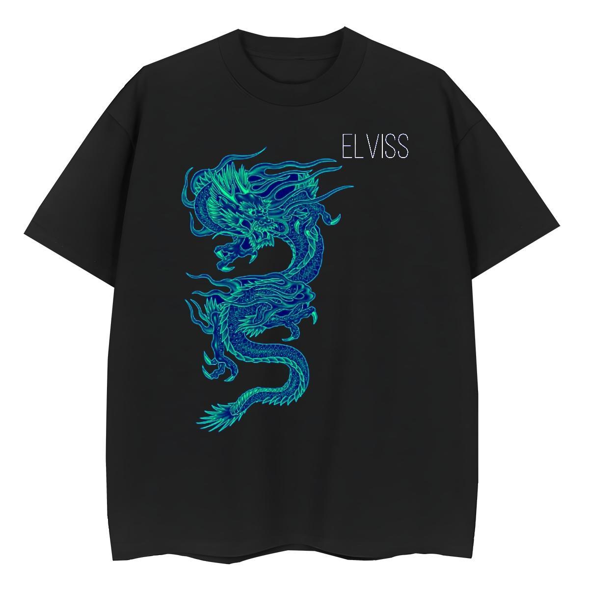 Loose Fit Men Tops Tees Sports Casual 230g 100% Cotton Graphic Short Sleeve O-Neck dragon Man T Shirts 2024 Tee Shirt