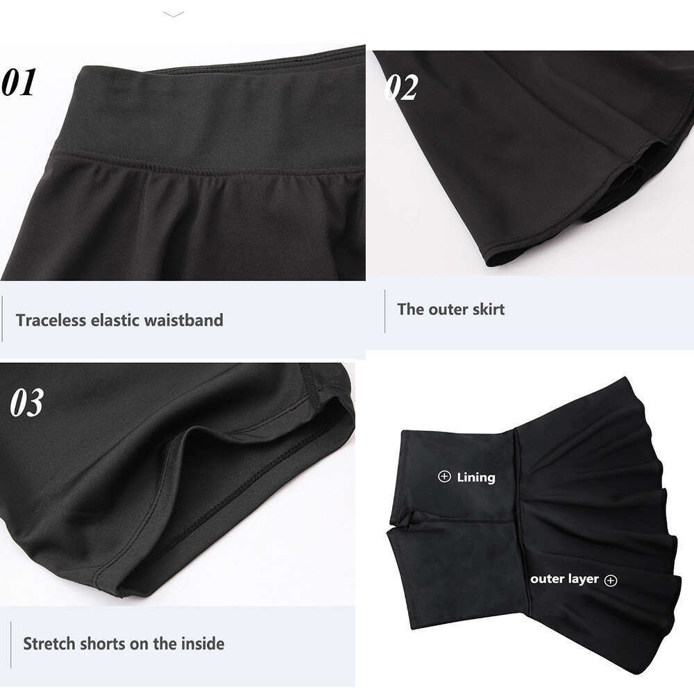 Women Tennis Skorts Female Skirts High Waist Dress Yoga Fiess Golf Badminton Wear Sport Underpant Skirt with Shorts Underneath