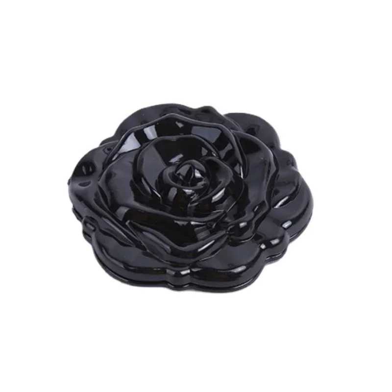 1 portable mini mirror retro rose mini pocket makeup mirror double-sided manual mirror compact beauty tool W240813