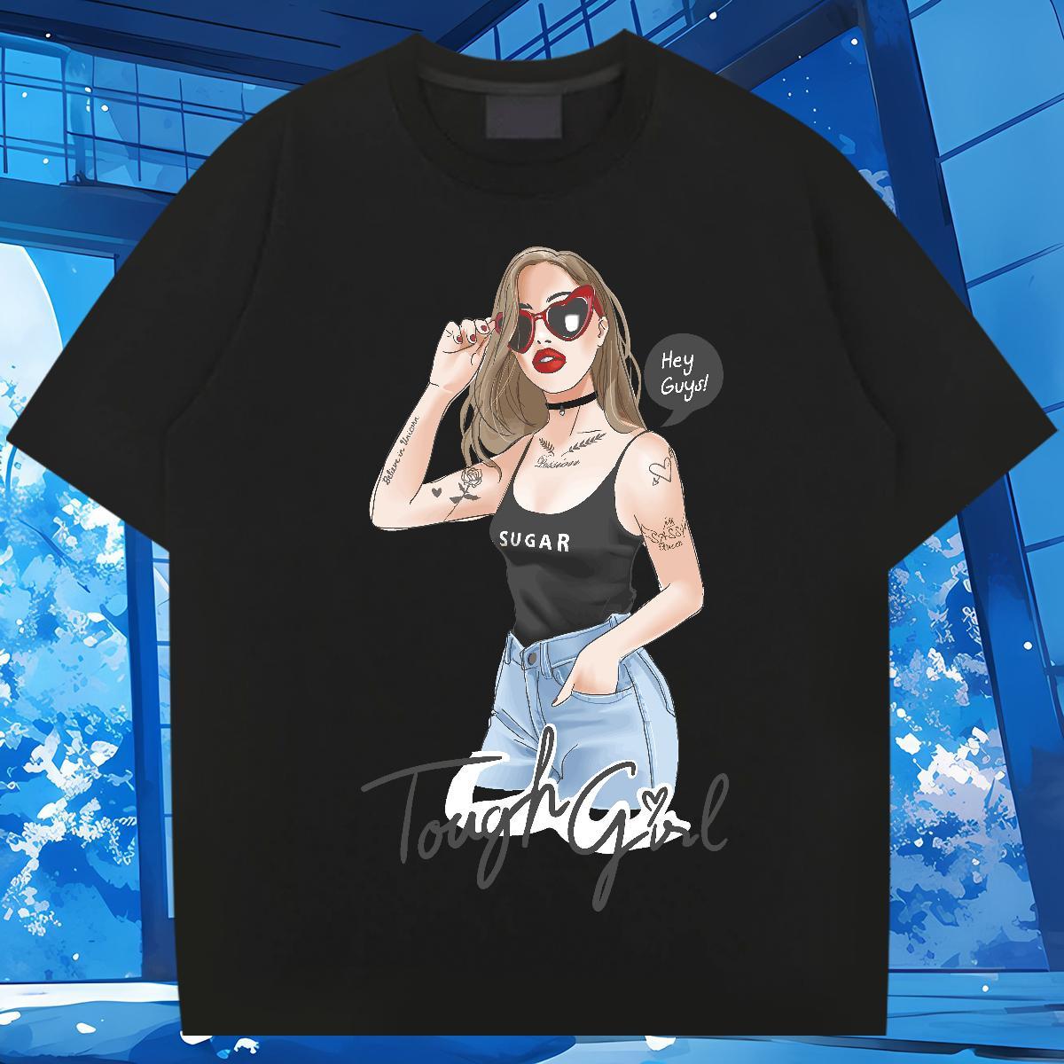 T Shirts Men 100% Cotton 230g character Daily Wear Round Neck Short Sleeve DIY Printed Men Tshirts Designer Cool Tops Shirt