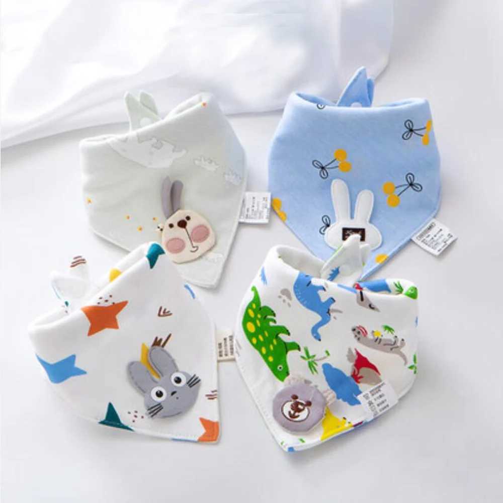 Bibs Burp Cloths 4Pcs/Lot Baby Bandana Drool Bibs 100% Cotton Bibs for Boys Girls Super Soft Absorbent Feeding Bibs Newborn ItemsL4812