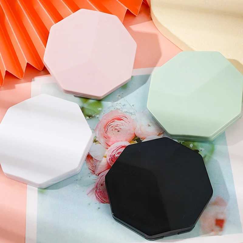 Handheld makeup mirror double-sided mini hexagonal mirror portable pocket folding makeup mirror used for travel beauty cosmetics tools W240813
