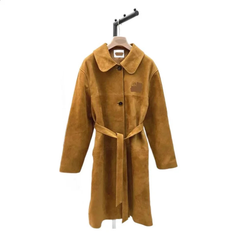 MIUM * U Womens Coat Camel Belt Womens Windproof Coat Autumn Winter Coat Womens Windproof Coat Fashion Coat 240828