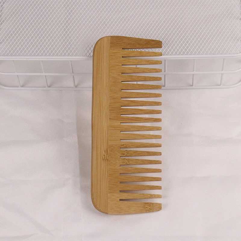 1 professional bamboo and wooden anti-static massage scalp wide teeth wooden massage hair comb hair styling comb W240813