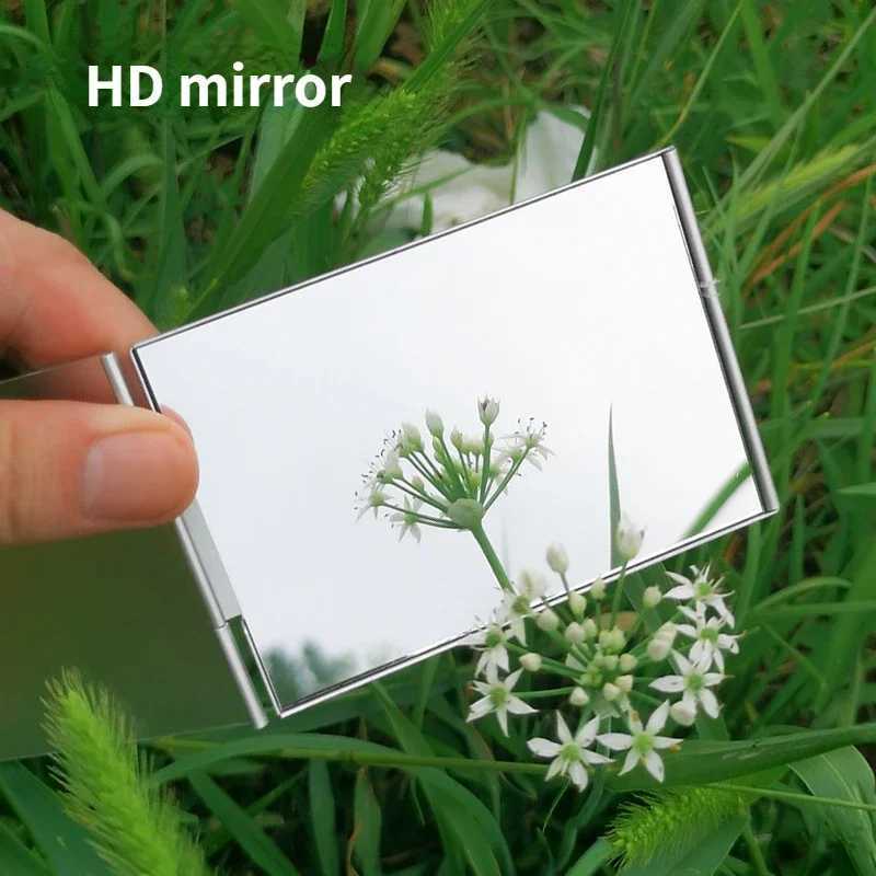 Aluminum folding mirror pocket mini portable makeup mirror travel hand small mirror dressing table foldable compact cosmetic tool W240813