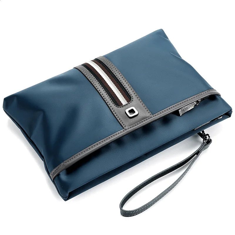 Business and leisure mens handbag mobile clutch Oxford waterproof nylon wallet casual mens envelope mobile bag 240812