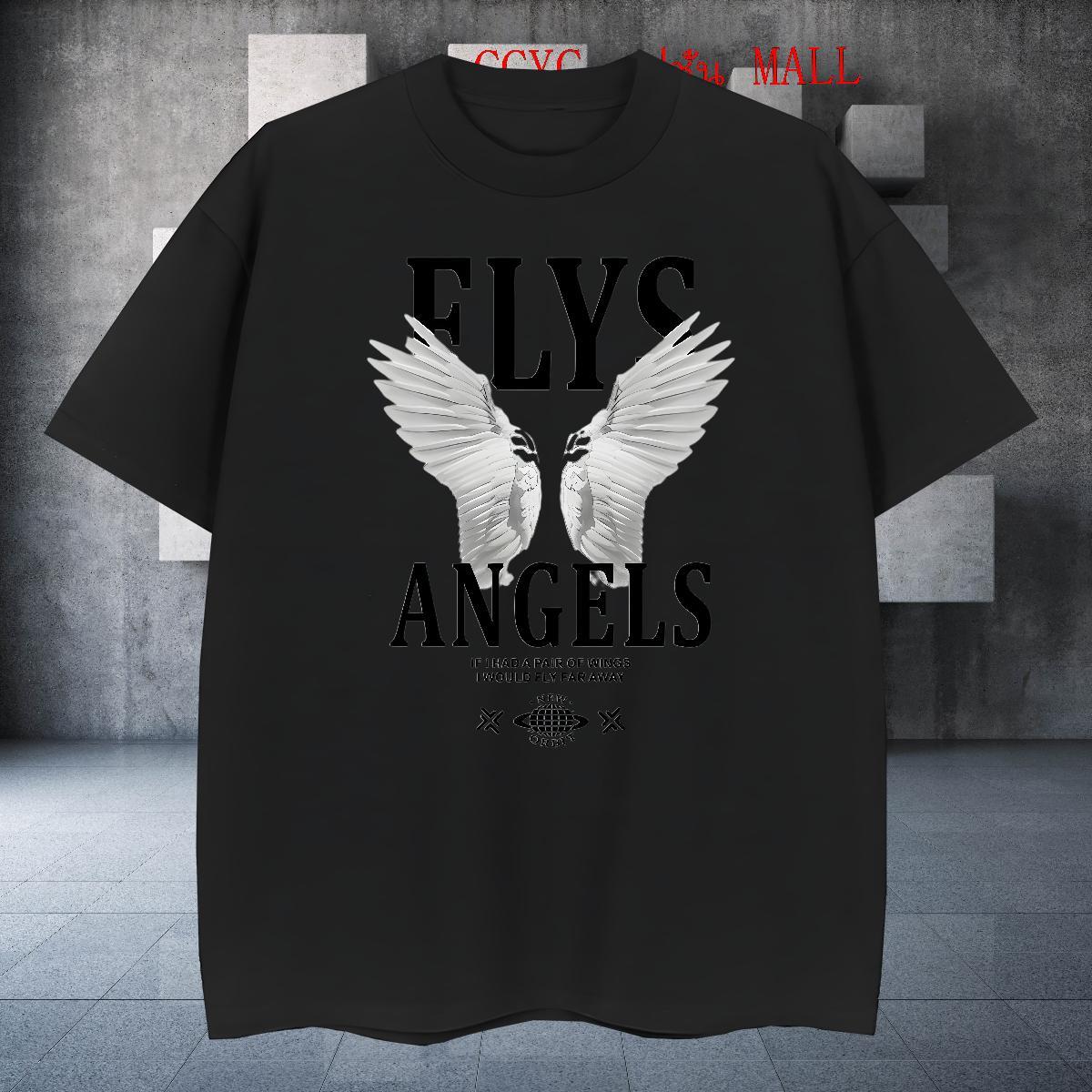 Loose Fit Men Tees Casual Beach 230g Cotton Graphic Breathable Crew Neck letter T shirt Casual New Tops Shirt