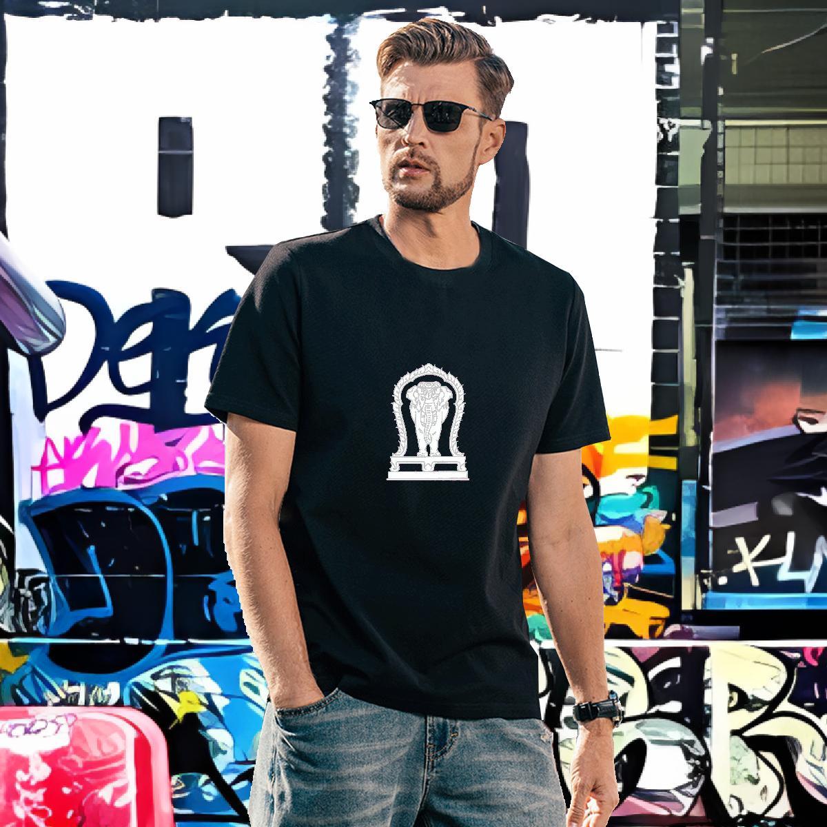 Loose Man T Shirts elephant Breathable Crew Neck Hip Hop Street Customized Print 230g Pure Cotton Men Tshirts Free Shipping Tees Shirts