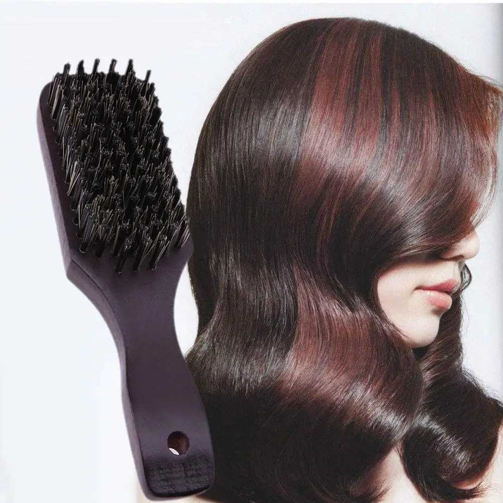 Wooden handle anti-static brush hard bristle comb suitable for men women hairdressers hairstylists and beard combs W240813
