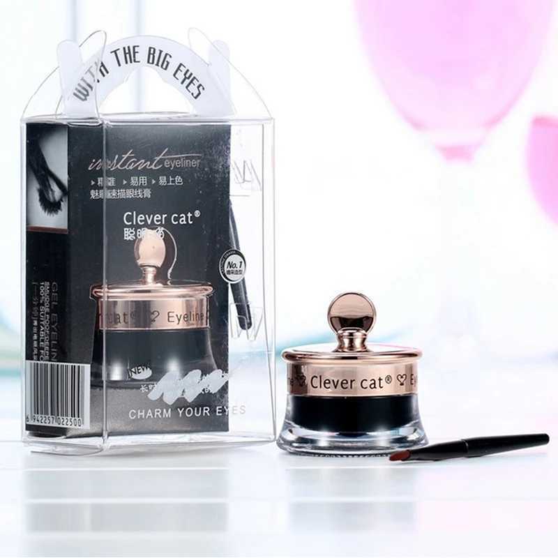 Makeup Set Long Lasting 1pcs Eye Liner Gel + 1pcs Make Up Brush Waterproof Black Eyeliner Crayon Yeux New Y240813