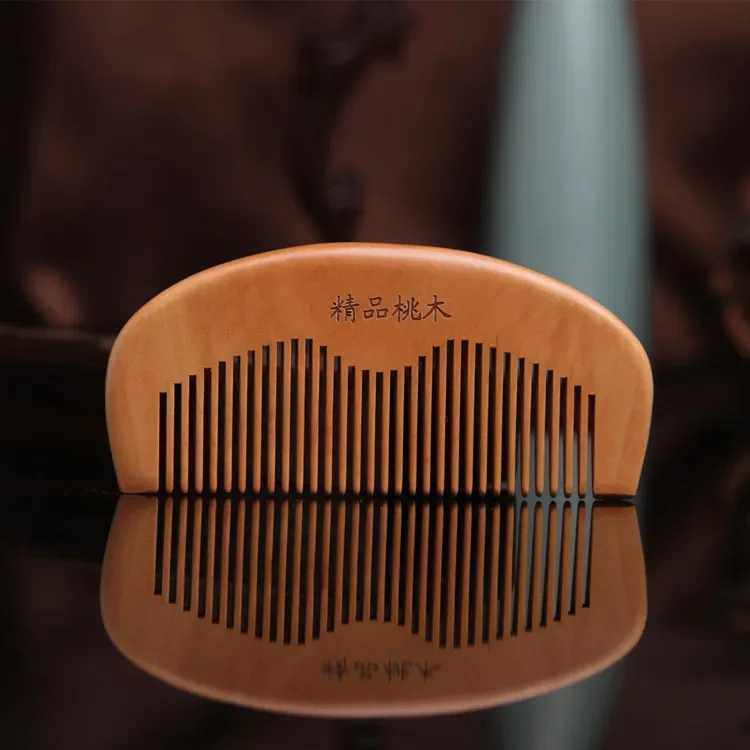Natural peach wood comb anti-static brush classic massage hair comb for women hair loss reducing styling tool W240813