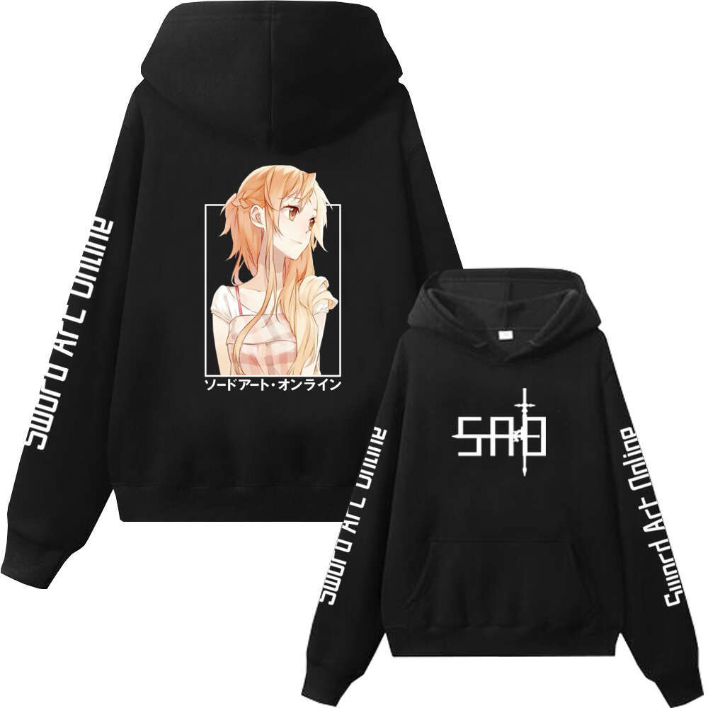 Art Sword Online Anime Plus Size Hoodie Kirito Asuna Men Women Couple Sweatshirts Haruku Long Sleeve Boy And Girl Pullover