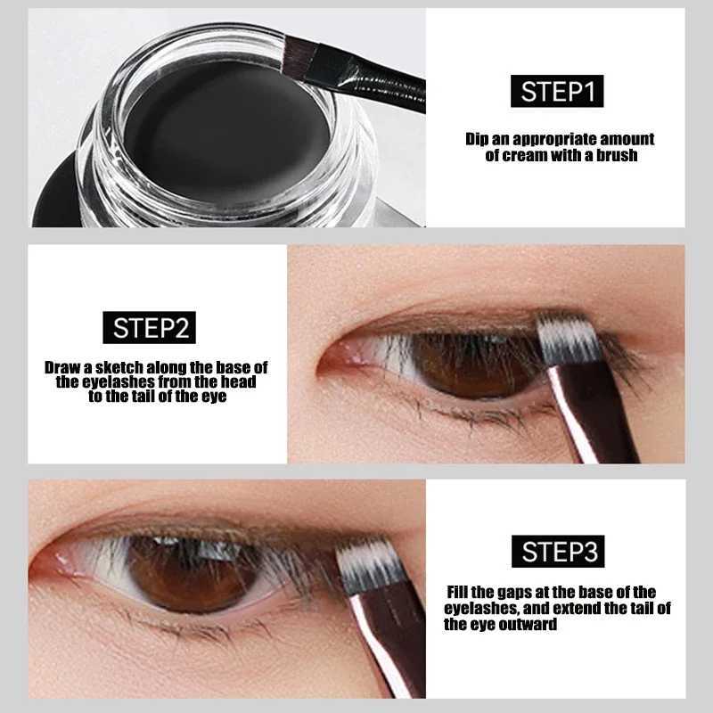 Smooth Waterproof Eyeliner Cream Smokey Gel Eye Liner Soft Easy Wear High Pigment Brown Matte Concealer Smudge-proof Eyes Makeup Y240813