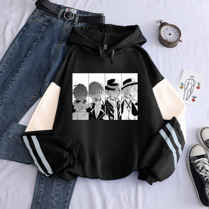 Anime Men's Bungo Stray Dogs Nakahara Chuuya Hoodies Women 90s Vintage Cartoon Shirt Spring Autumn Fleece Plus Size Sweatshirts