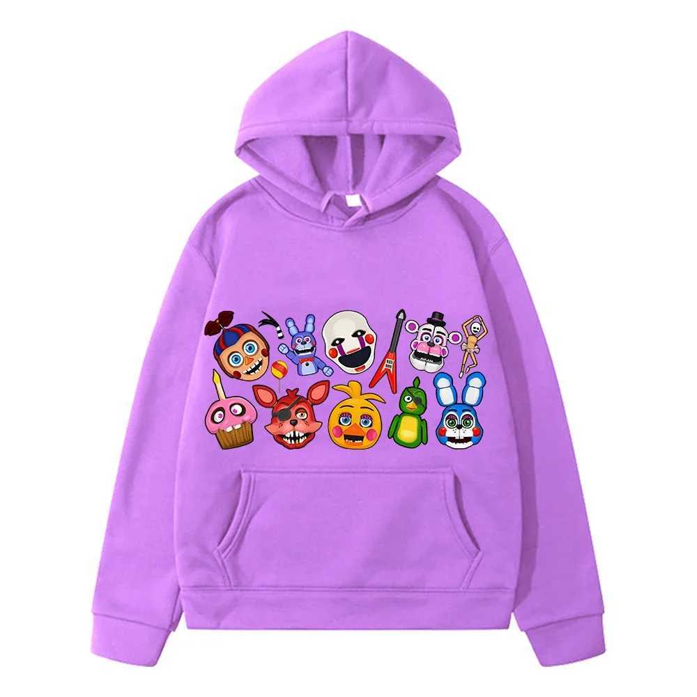 FNAF Kawaii Hoodies Sweatshirt boys Jacket y2k sudadera Bear Rabbit Game anime hoodie Fleece pullover kids clothes girls giftY240814