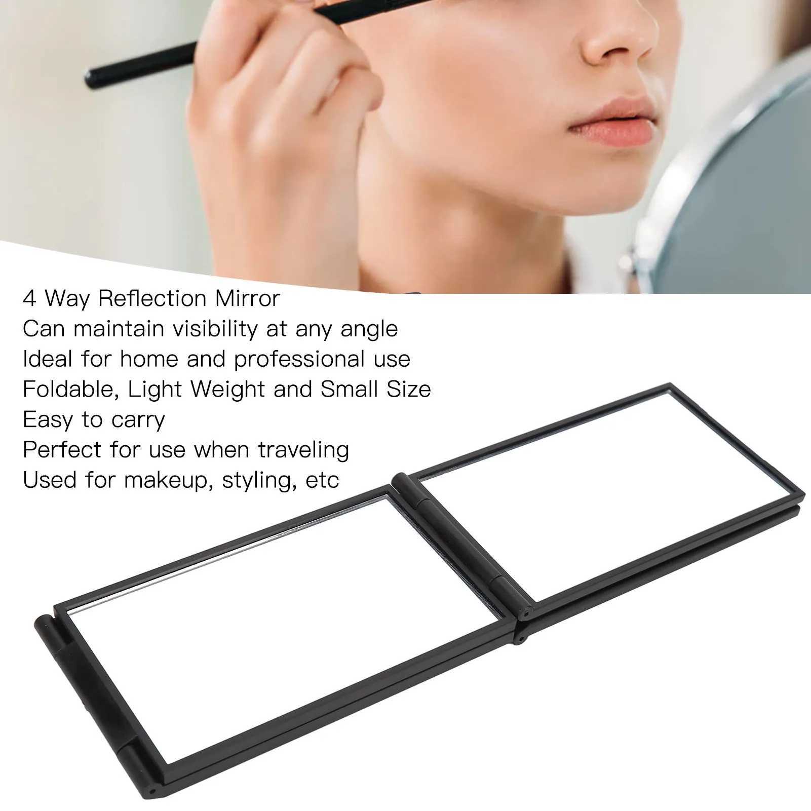 4-way mirror 360 degree handheld desktop portable foldable makeup mirror for self cutting hair makeup mirror beauty tool W240813