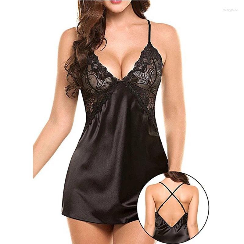 Women's Sleepwear Women Sexy Lace Sling Lingerie Nightwear Robe Babydoll Attractive Charming S-2XL Night Dress Sleep Wear