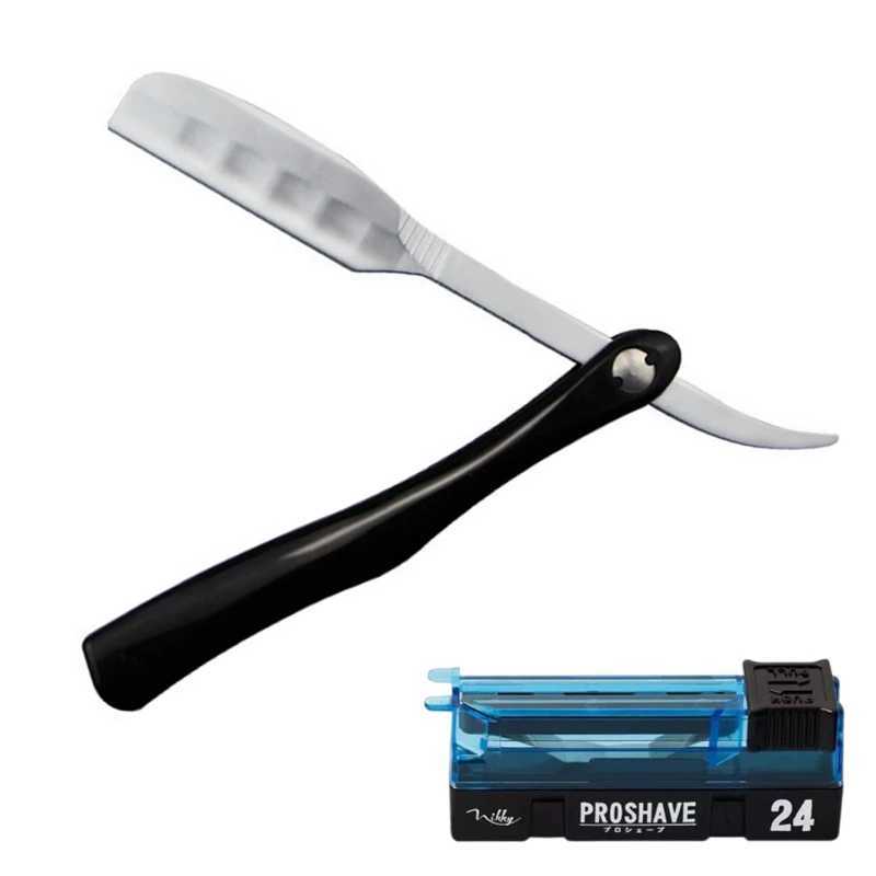 Men Shaving Straight Razor Natural Ebony Wood Handle Carbon Steel Blade Manual Barber Shaver For Feather Blade G0131M240814