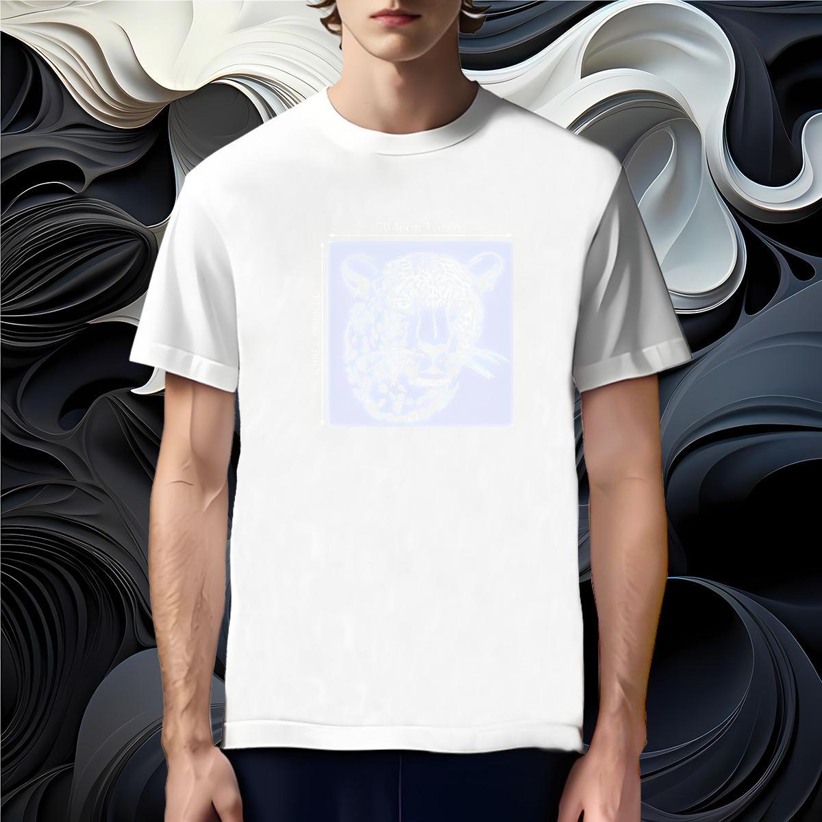 Classic Mens T Shirts leopard Short Sleeve Soft Casual Plus Size Cartoon 230g 100% Cotton Men Tops Tees New Designer Clothes