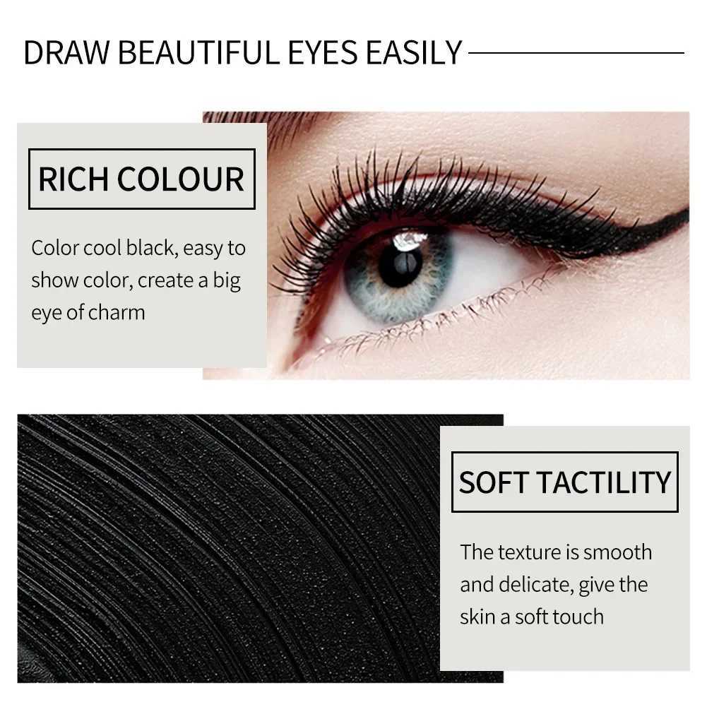Miss Rose Black Long-Lasting Eye liner Pen Makeup 24-Hour Waterproof Gel Eye Shadow Eyeliner Pencil Kajal Eye Shimmer Cosmetics Y240813