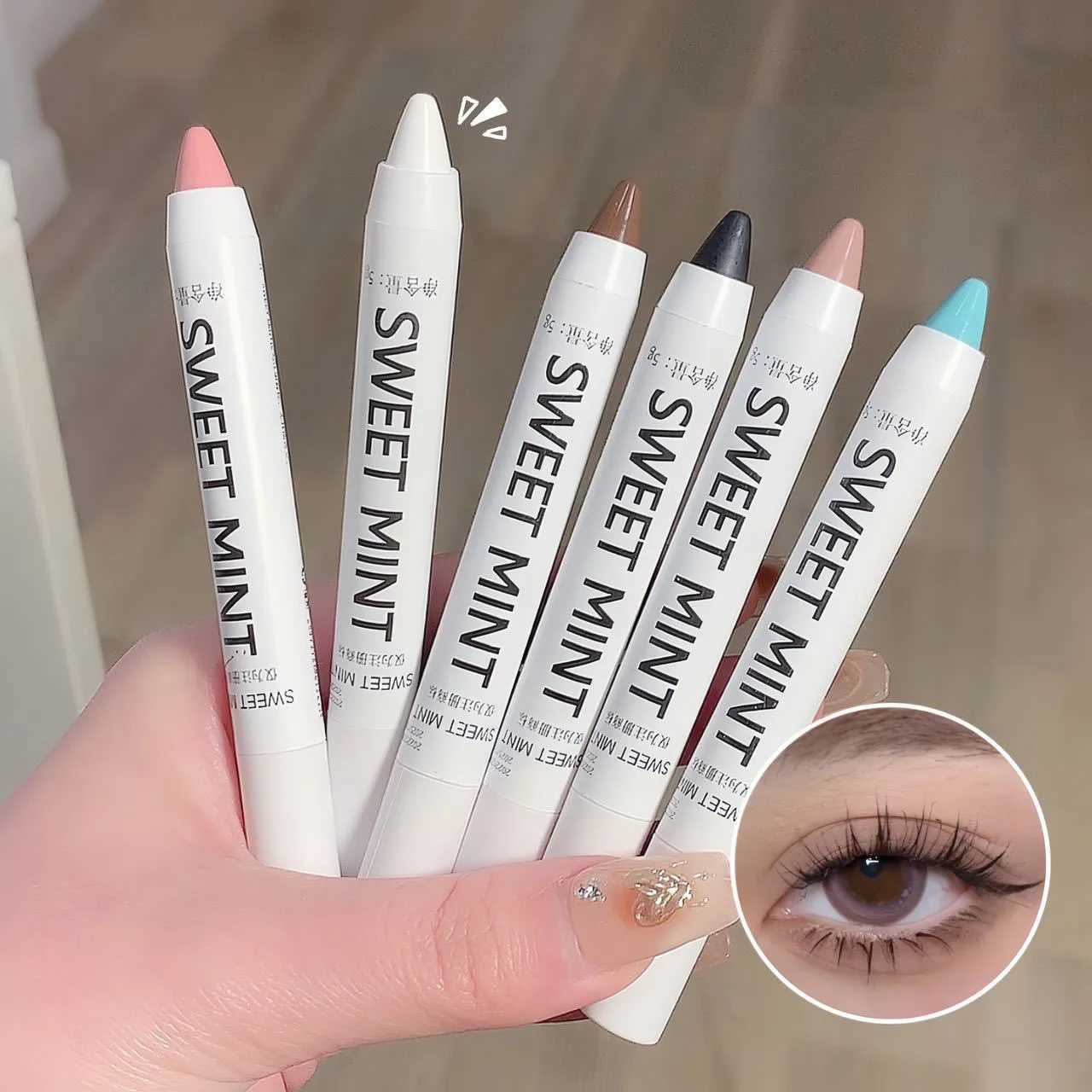 White Eyeliner Multicolour Shiny Glitter Eyeshadow Pencils Eye Tip Brightening Waterproof High-gloss Silkworm Pen Eye Makeup Y240813