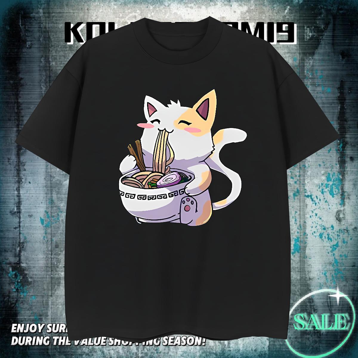 Cool Design Tshirt for Man Woman Home Outdoor 230g Cotton Custom Printing Breathable Crew Neck cat T Shirts Men Factory Direct Tops