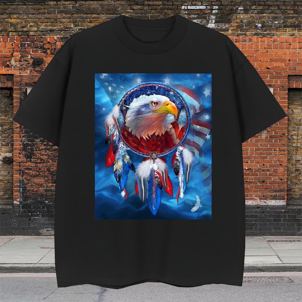TOP Quality T Shirts Men eagle Short Sleeve Soft Casual Daily Wear Oversized 230g 100% Cotton Tshirt for Man Woman 2024 Summer Tops