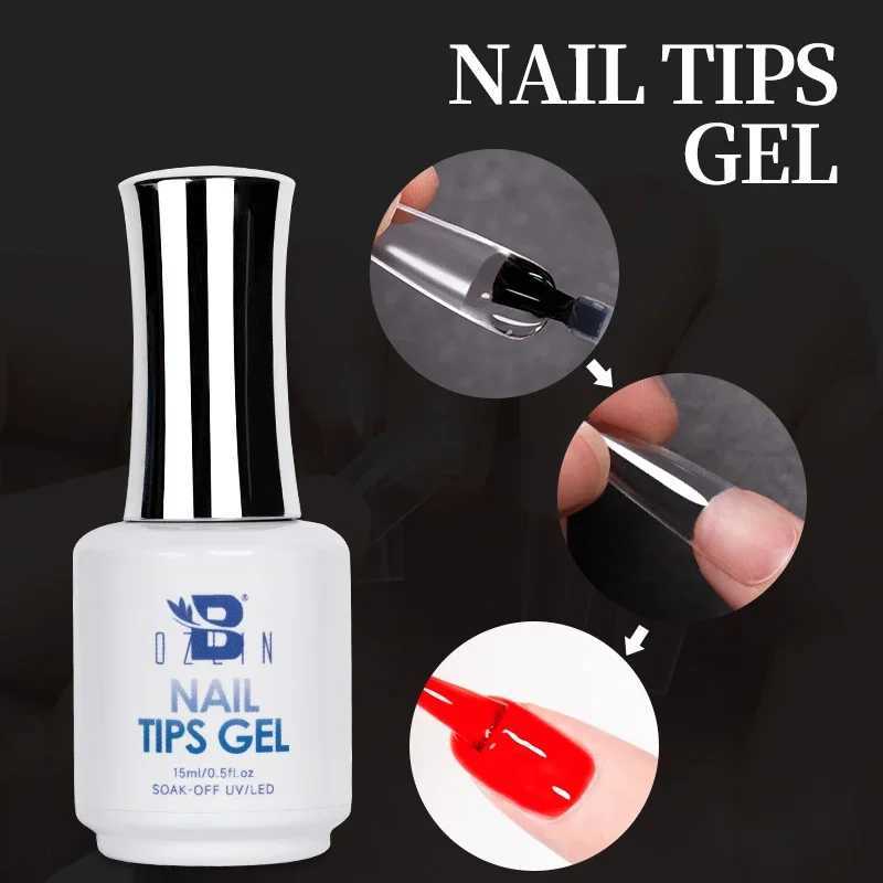 BOZLIN 15ML Nail Tips Glue Gel For Falses Nail Tips Fast Extension 3 IN 1 Function Nails Art Transparent Gel Polish Soak Off UVM240814