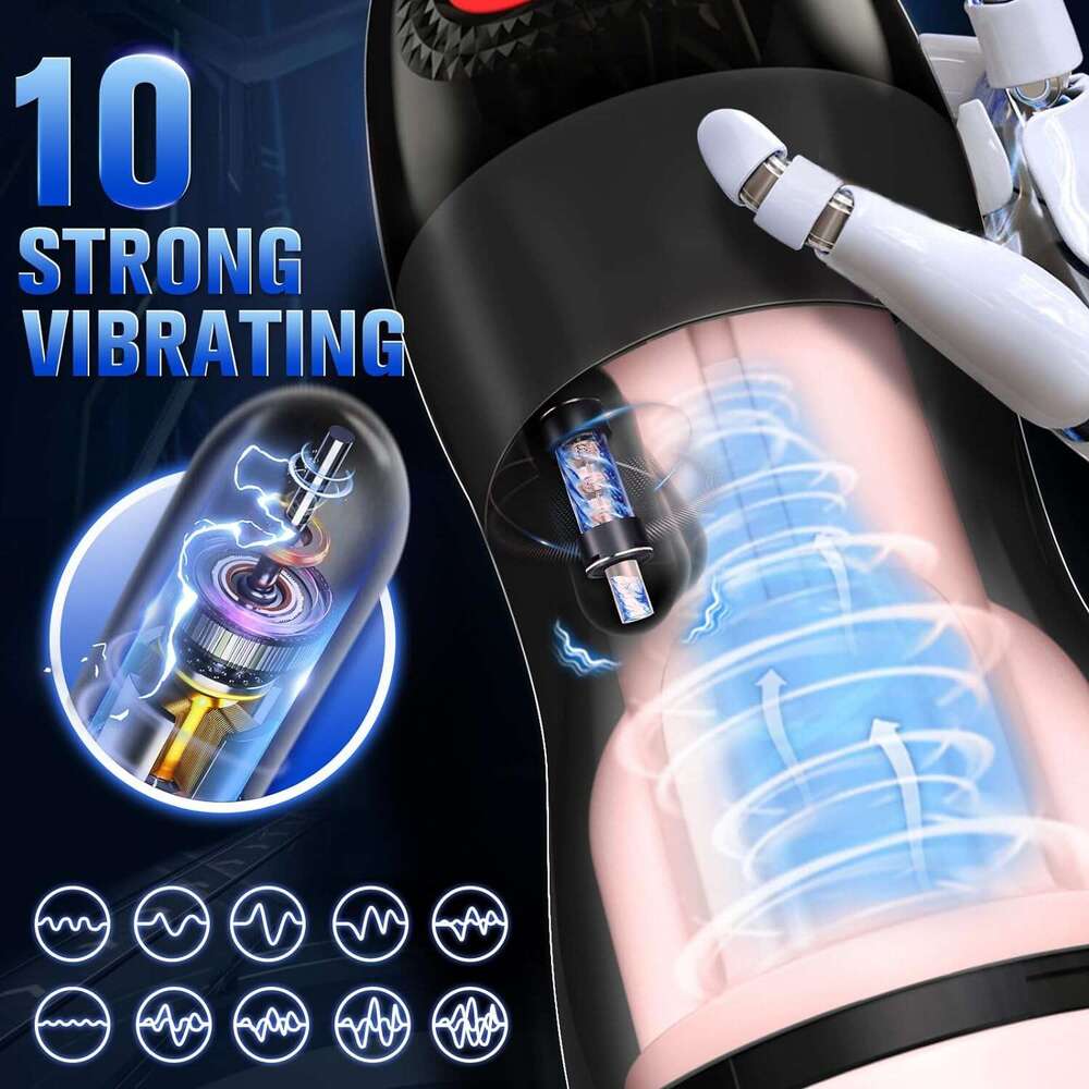 Automatic male device, suction male device pump, with 9 suction and 10 vibration and heating male sex toys, hands-free pocket male pump adult sex toy