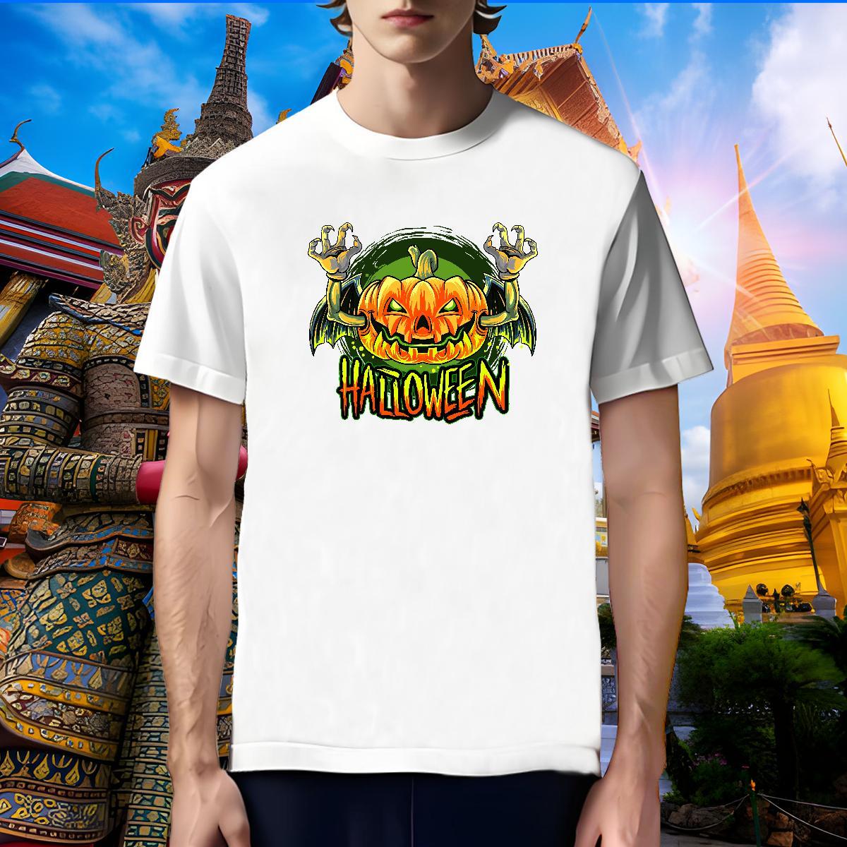 Designer T-Shirts Halloween Short Sleeve O-Neck Casual Daily Wear Plus Size Custom 230g Pure Cotton Tshirts DIY Clothes