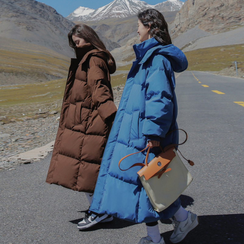 Down Coats Long-style Cotton Dress Korean Version Large Size Korean Fashion Jackets Winter Heat Parka Feminina 240813