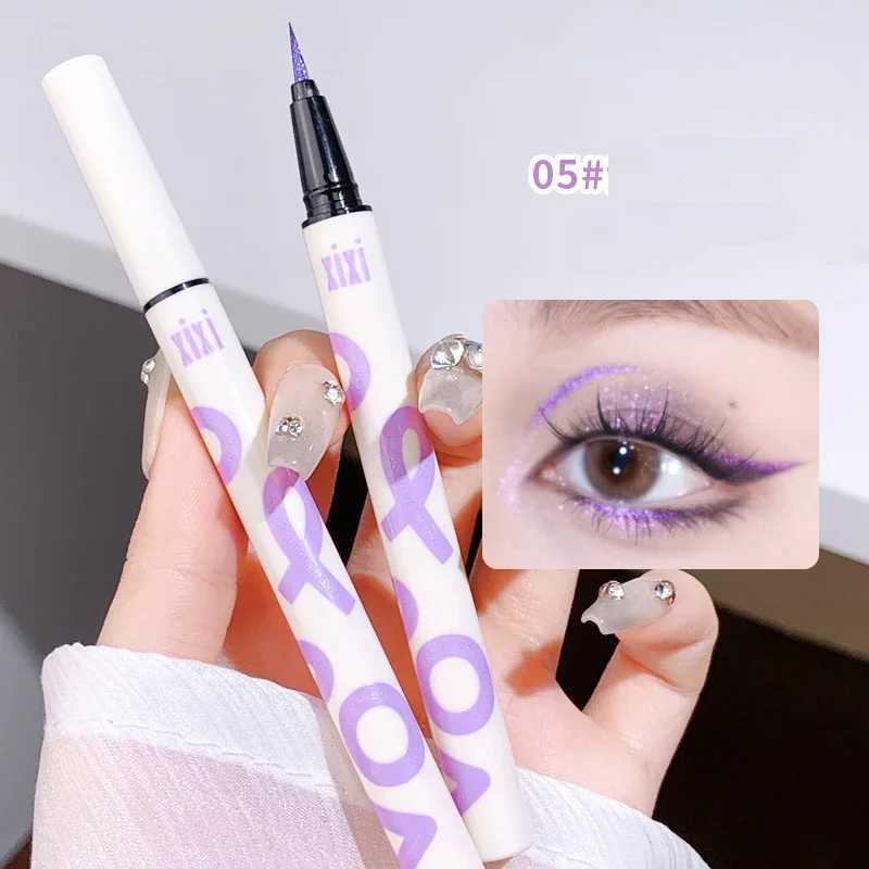 Liquid Aurora Blue Shiny Eye Liner Pen Glitter Phosphorescence Pigment Waterproof Shimmer Sparkling Eyeliners Diamond Eye Makeup Y240813
