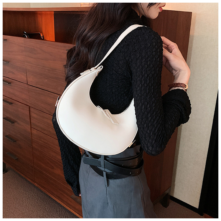 Half Moon Hobo Bag Lady Fashion Brand Underarm Bags PU Leather Small Clutch Handbag Purse Luxury Design Shoulder Bags for Women