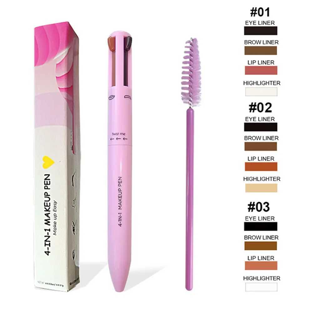 4 In 1 Makeup Pen Eyebrow Pencil Waterproof Drawing Eye Brow Long Lasting Easy Color Eyeliner Eyebrow Pen Sweatproof Makeup Pen Y240813