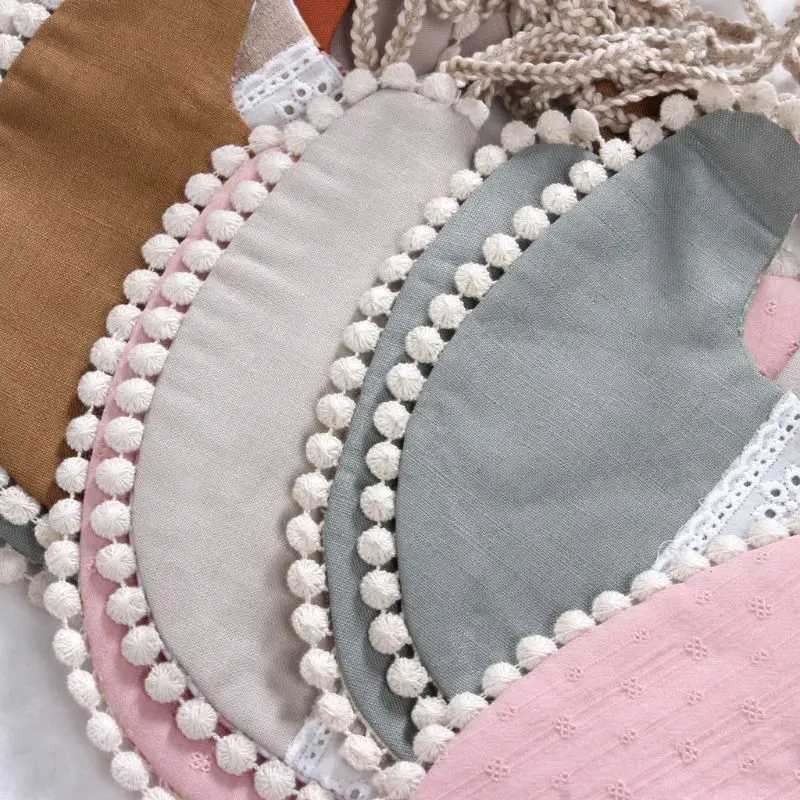 Bibs Burp Cloths Baby Tassel Saliva Towel Floral Vintage Newborn Photography Double Side Bibs Boys Girls Props Bandana Countryside Costume BurpL4812