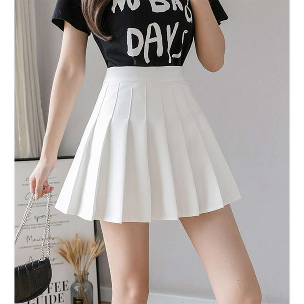 Summer Pleated Mini Women Streetwear Korean High Waist Black White Tennis Skirt Jk Kawaii Preppy Students A Line Skirts s