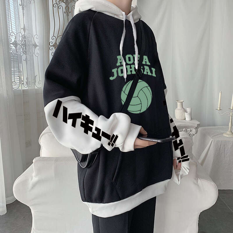 Anime Haikyuu Hoodies Haruku Aesthetics Aoba Johsai High School Graphic Men Women Long Sleeve Winter Hooded Sweatshirts